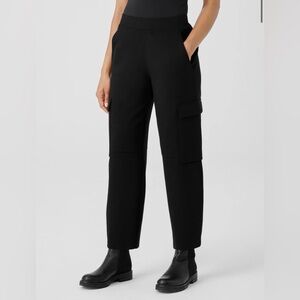 Eileen Fisher Washable Stretch Crepe Cargo Pant size Small Black